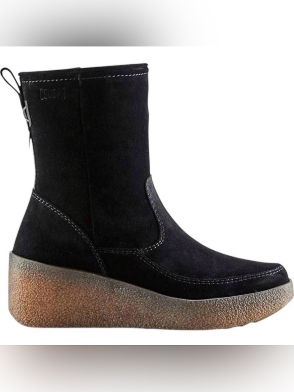 COUGAR Sz 9 Devlin Black Suede Waterproof Shearling Boots